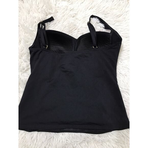 La Blanca Rod Beattie Swim Top Swimsuit Tankini Sz 8 Black Twist Front Bikini - Picture 5 of 7